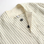 FLGPO｜Wool Linen Herringbone Stripe Oversized Long Length Pullover #NATURAL×NAYYY STRIPE [A0_FR173PO]