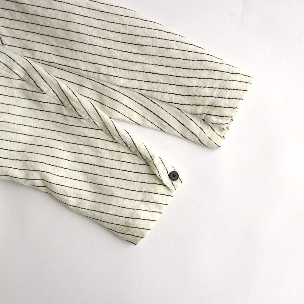 FLGPO｜Wool Linen Herringbone Stripe Oversized Long Length Pullover #NATURAL×NAYYY STRIPE [A0_FR173PO]
