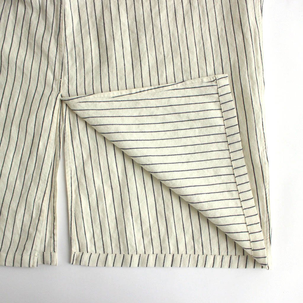 FLGPO｜Wool Linen Herringbone Stripe Oversized Long Length Pullover #NATURAL×NAYYY STRIPE [A0_FR173PO]