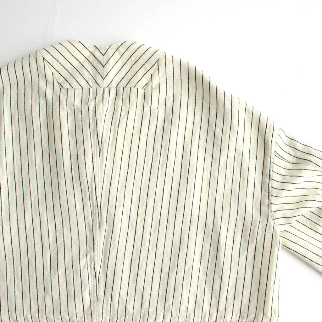 FLGPO｜Wool Linen Herringbone Stripe Oversized Long Length Pullover #NATURAL×NAYYY STRIPE [A0_FR173PO]