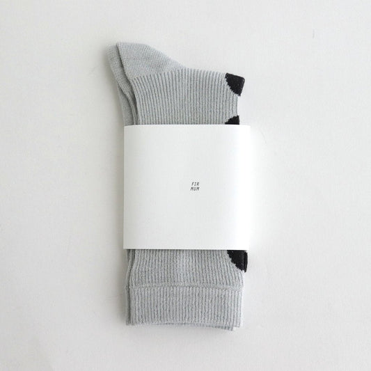 FMDSO | Renpur silk socks #GREY×BLACK DOT [FK-FT016SO]
