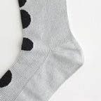FMDSO | レンプールシルクソックス #GREY×BLACK DOT [FK-FT016SO]
