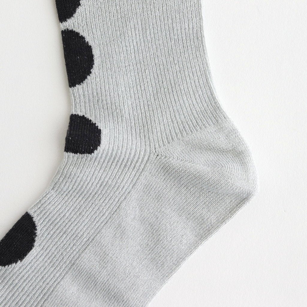 FMDSO | レンプールシルクソックス #GREY×BLACK DOT [FK-FT016SO]