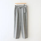 HI WAIST BELTED TROUSERS #HEATHER GRAY [YK21SS0194P]