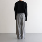 HI WAIST BELTED TROUSERS #HEATHER GRAY [YK21SS0194P]