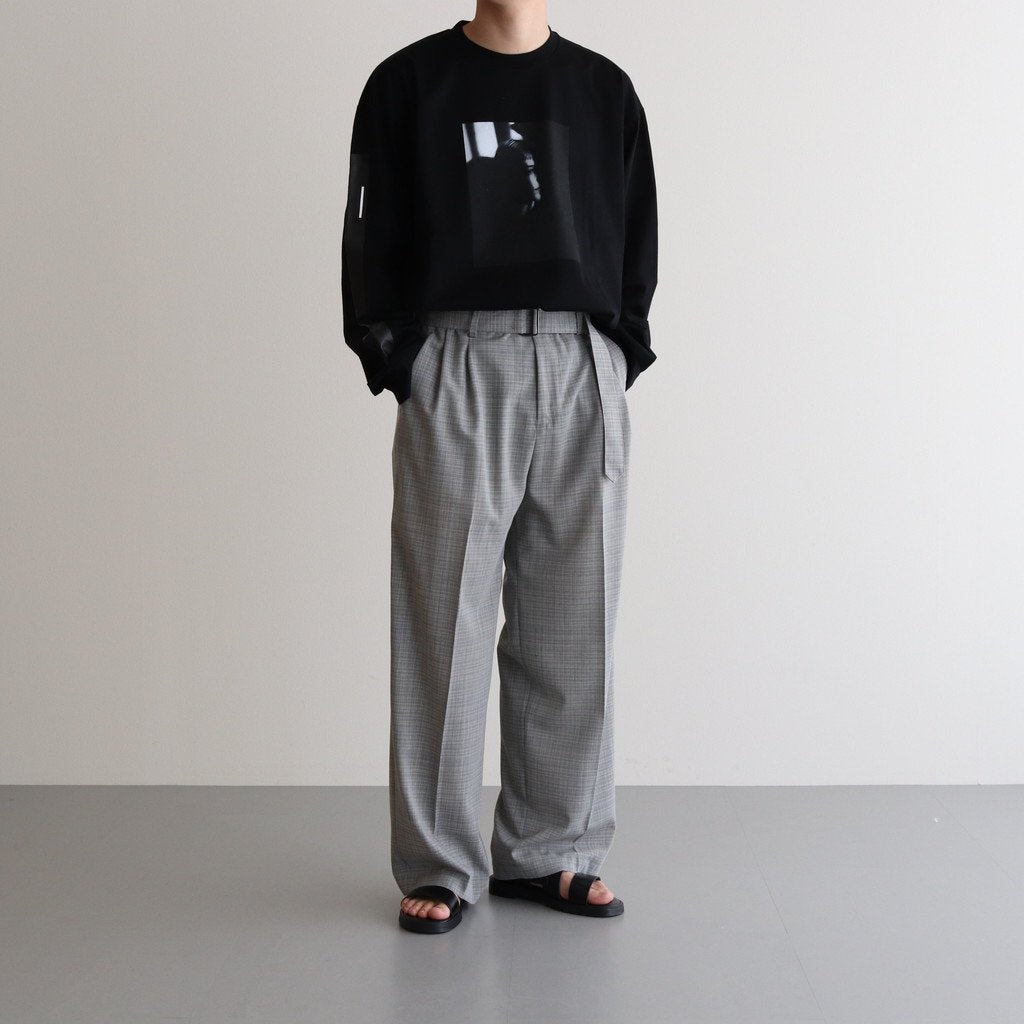 HI WAIST BELTED TROUSERS #HEATHER GRAY [YK21SS0194P]