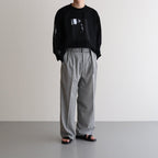 HI WAIST BELTED TROUSERS #HEATHER GRAY [YK21SS0194P]