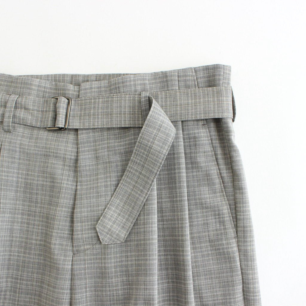 HI WAIST BELTED TROUSERS #HEATHER GRAY [YK21SS0194P]