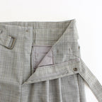 HI WAIST BELTED TROUSERS #HEATHER GRAY [YK21SS0194P]