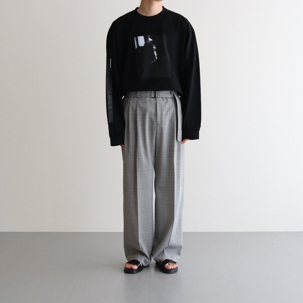 HI WAIST BELTED TROUSERS #HEATHER GRAY [YK21SS0194P]