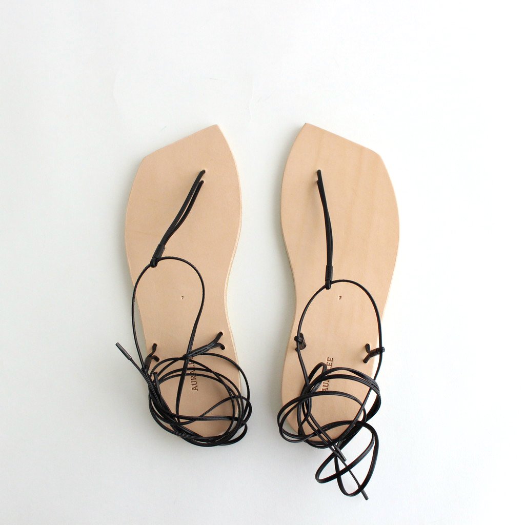 LEATHER LACE-UP SANDALS MADE BY FOOT THE COACHER #NATURAL