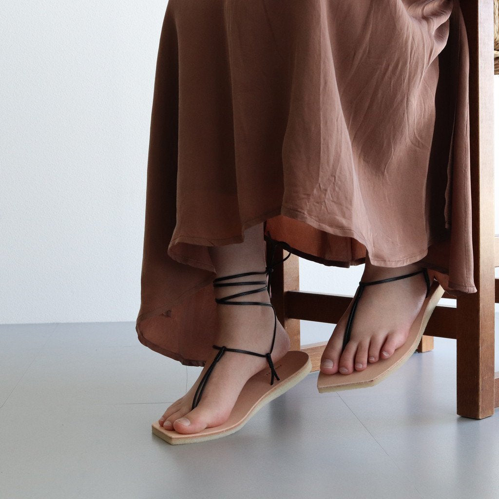 LEATHER LACE-UP SANDALS MADE BY FOOT THE COACHER #NATURAL [A21SS04FT]