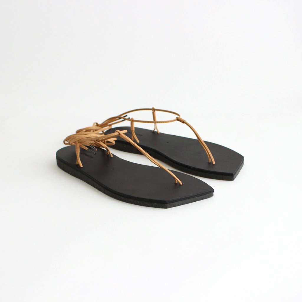 LEATHER LACE-UP SANDALS MADE BY FOOT THE COACHER #BLACK [A21SS04FT]