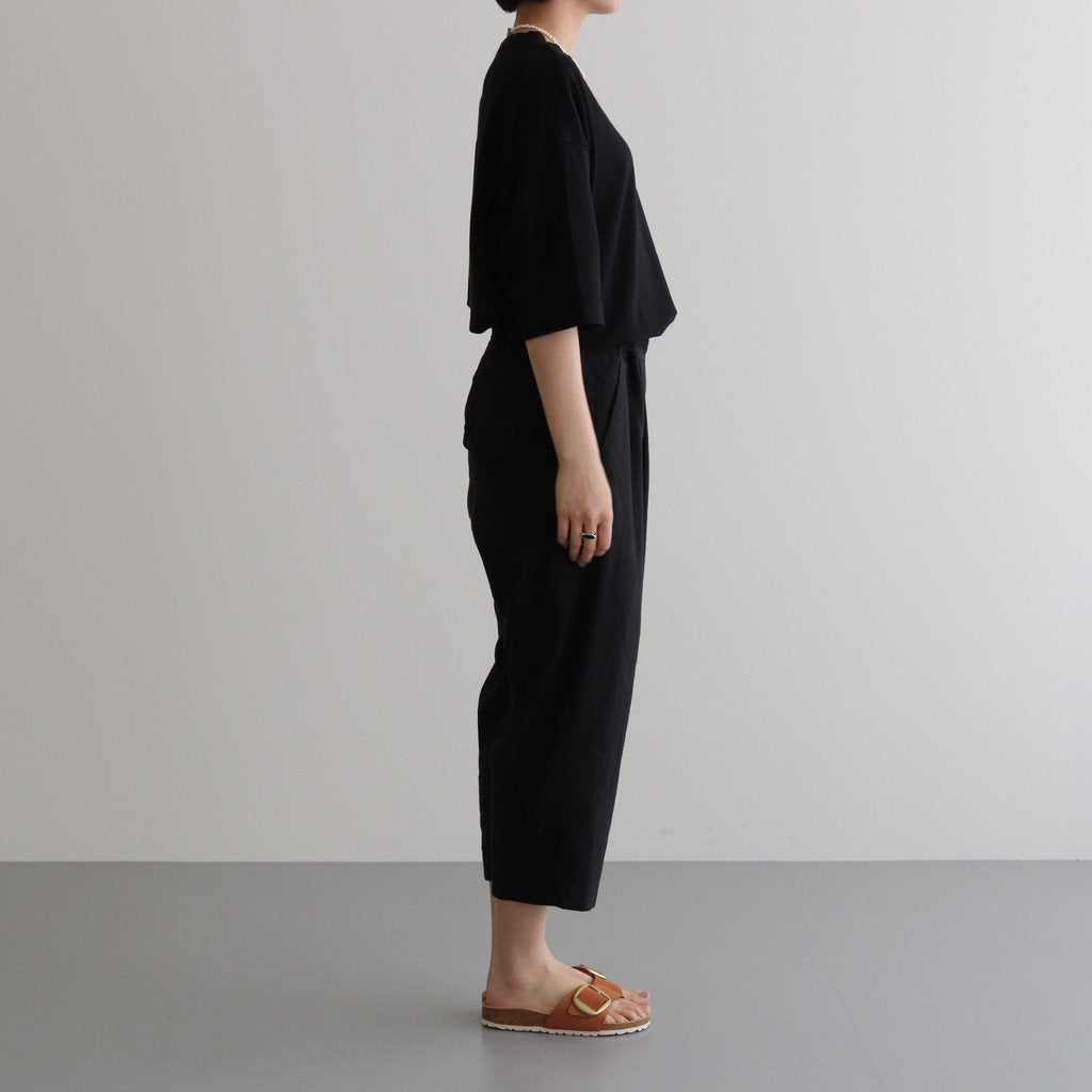 FFNDPT | ポリコアリネン・キャンバス 1タックイージーパンツ #BLACK [AR_FR075PF]
