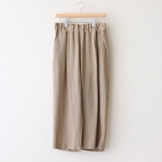 FFNDPT | Melange multi-linen plain weave 1 tuck easy pants #MOSS GREYMIX [AR_FR116PF]
