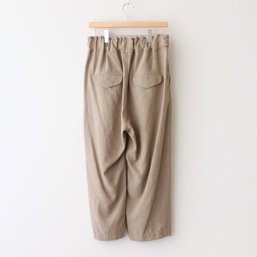 FFNDPT | Melange multi-linen plain weave 1 tuck easy pants #MOSS GREYMIX [AR_FR116PF]