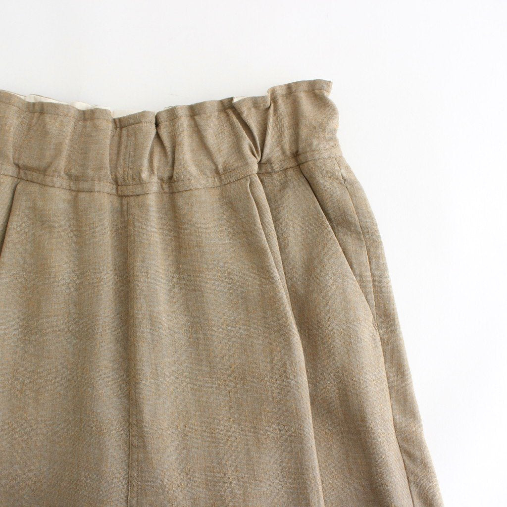 FFNDPT | メランジマルチリネン・平織 1タックイージーパンツ #MOSS GREYMIX [AR_FR116PF]