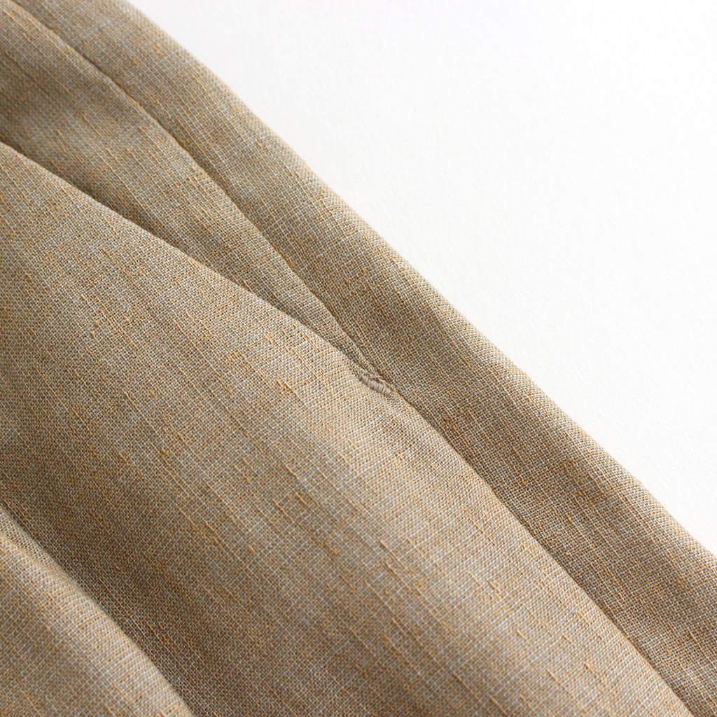 FFNDPT | メランジマルチリネン・平織 1タックイージーパンツ #MOSS GREYMIX [AR_FR116PF]