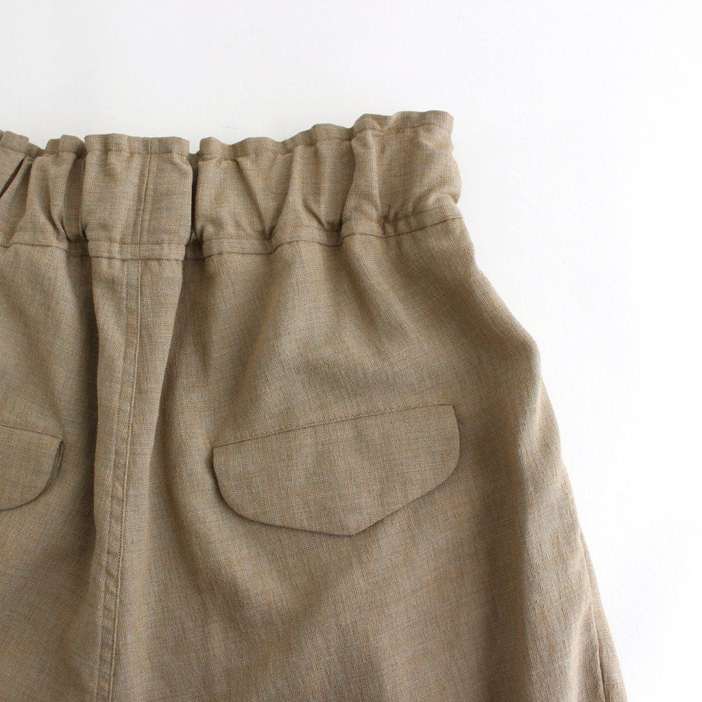 FFNDPT | メランジマルチリネン・平織 1タックイージーパンツ #MOSS GREYMIX [AR_FR116PF]