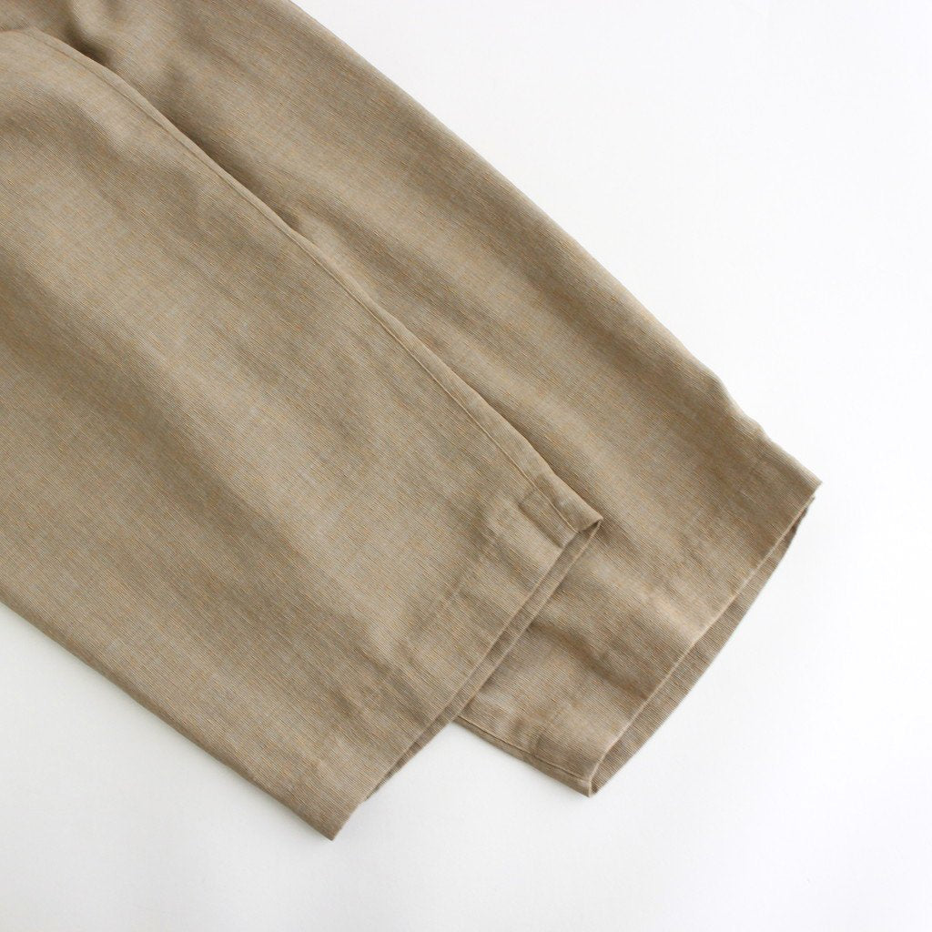FFNDPT | メランジマルチリネン・平織 1タックイージーパンツ #MOSS GREYMIX [AR_FR116PF]