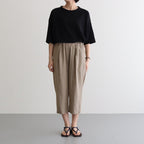 FFNDPT | メランジマルチリネン・平織 1タックイージーパンツ #MOSS GREYMIX [AR_FR116PF]