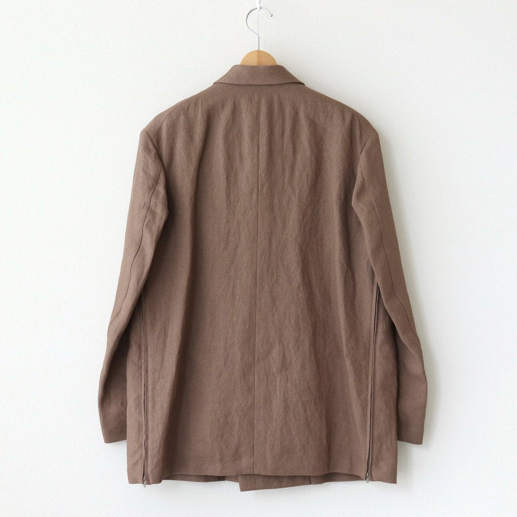 PAPER KERSEY SIDE OPEN DOUBLE-BREASTED JACKET #TAUPE [YK21SS0186J]