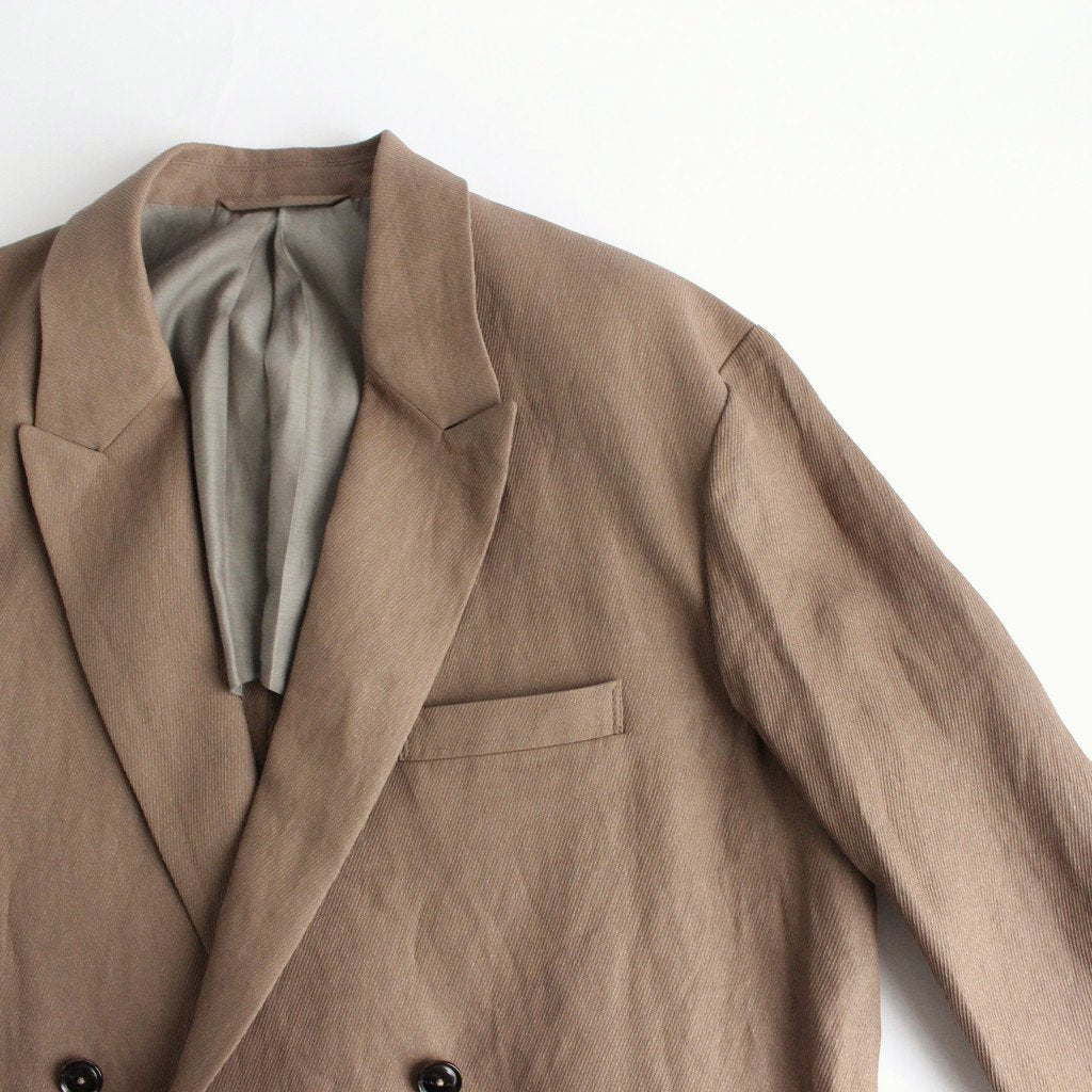 PAPER KERSEY SIDE OPEN DOUBLE BREASTED JACKET #TAUPE [YKSSJ
