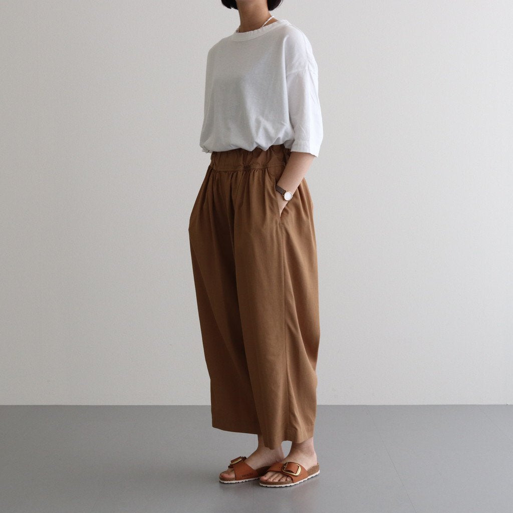FBTSL | 強撚レーヨン ラチネ ワイドイージーパンツ #WALNUT [AR_FR134PF]