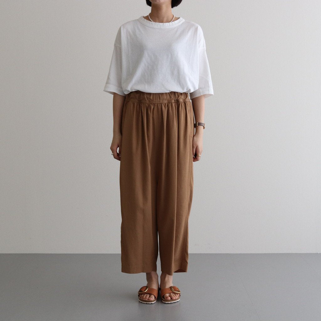 FBTSL | 強撚レーヨン ラチネ ワイドイージーパンツ #WALNUT [AR_FR134PF]