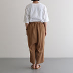 FBTSL | 強撚レーヨン ラチネ ワイドイージーパンツ #WALNUT [AR_FR134PF]