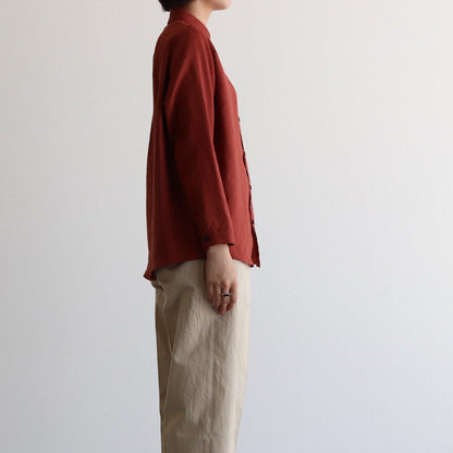 FCVSH | Slab triacetate gauze small collar wide shirt #TERRACOTTA [AR_FR011SF]