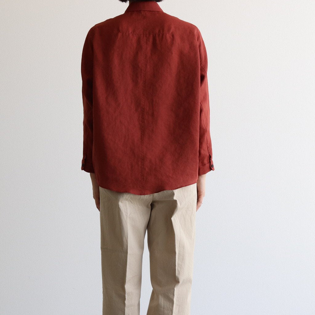 FCVSH | Slab triacetate gauze small collar wide shirt #TERRACOTTA [AR_FR011SF]