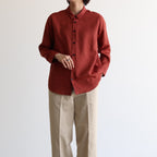 FCVSH | Slab triacetate gauze small collar wide shirt #TERRACOTTA [AR_FR011SF]