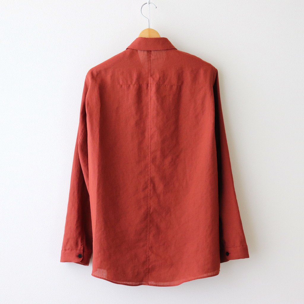 FCVSH | Slab triacetate gauze small collar wide shirt #TERRACOTTA [AR_FR011SF]