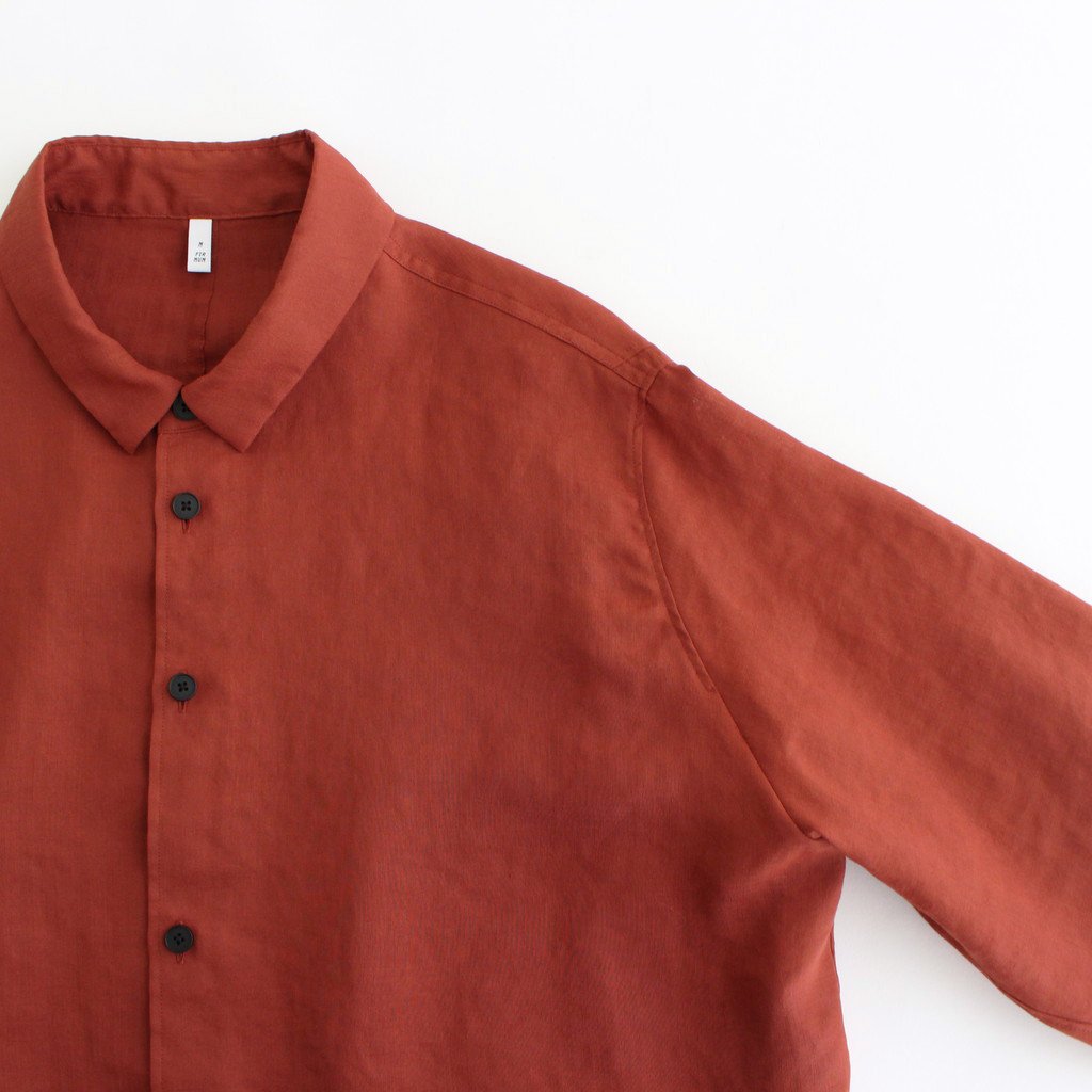 FCVSH | Slab triacetate gauze small collar wide shirt #TERRACOTTA [AR_FR011SF]