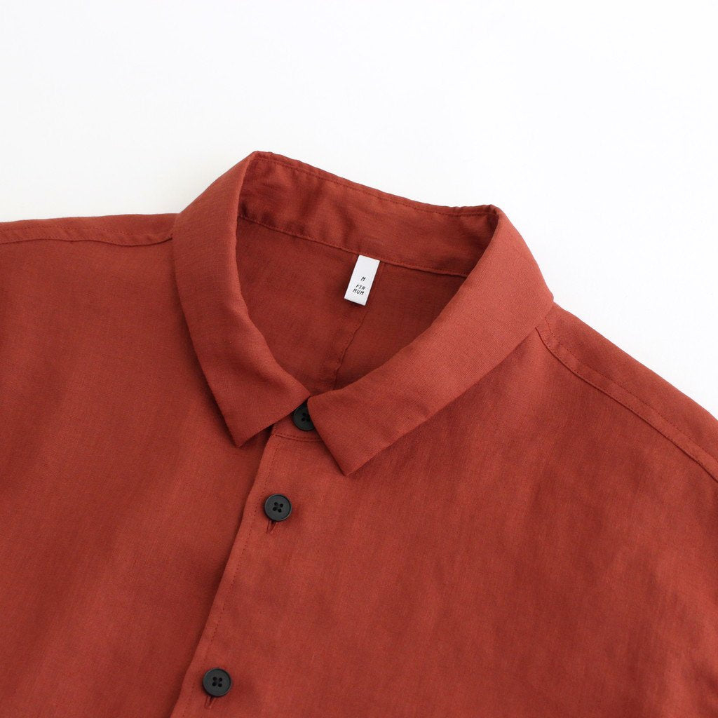 FCVSH | Slab triacetate gauze small collar wide shirt #TERRACOTTA [AR_FR011SF]