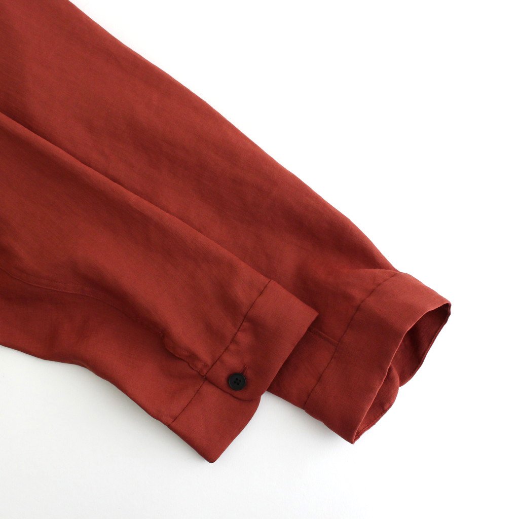 FCVSH | Slab triacetate gauze small collar wide shirt #TERRACOTTA [AR_FR011SF]