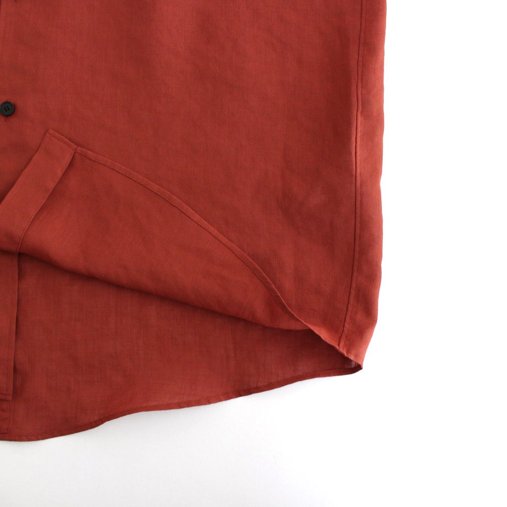 FCVSH | Slab triacetate gauze small collar wide shirt #TERRACOTTA [AR_FR011SF]