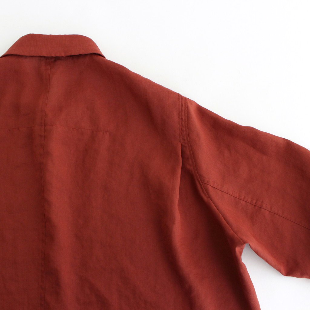 FCVSH | Slab triacetate gauze small collar wide shirt #TERRACOTTA [AR_FR011SF]