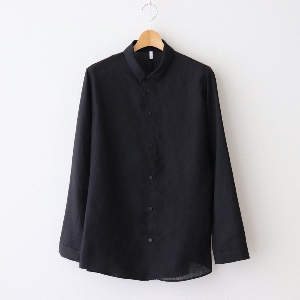 FCVSH | Slab triacetate gauze small collar wide shirt #BLACK [AR_FR011SF]