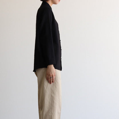 FCVSH | Slab triacetate gauze small collar wide shirt #BLACK [AR_FR011SF]