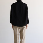 FCVSH | スラブトリアセテート・ガーゼ スモールカラーワイドシャツ #BLACK [AR_FR011SF]