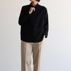 FCVSH | スラブトリアセテート・ガーゼ スモールカラーワイドシャツ #BLACK [AR_FR011SF]