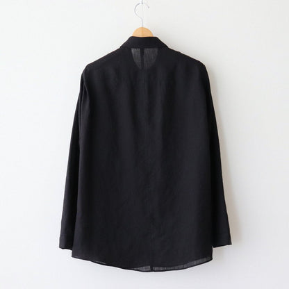 FCVSH | Slab triacetate gauze small collar wide shirt #BLACK [AR_FR011SF]