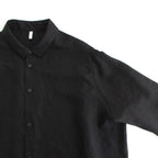 FCVSH | スラブトリアセテート・ガーゼ スモールカラーワイドシャツ #BLACK [AR_FR011SF]