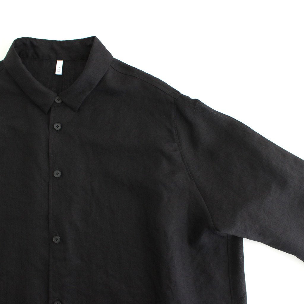 FCVSH | スラブトリアセテート・ガーゼ スモールカラーワイドシャツ #BLACK [AR_FR011SF]