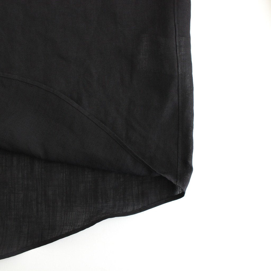 FCVSH | スラブトリアセテート・ガーゼ スモールカラーワイドシャツ #BLACK [AR_FR011SF]