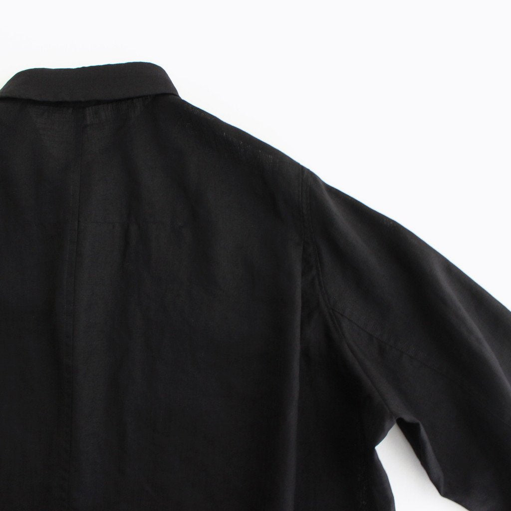 FCVSH | スラブトリアセテート・ガーゼ スモールカラーワイドシャツ #BLACK [AR_FR011SF]
