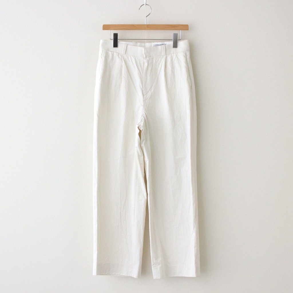 CHINO CLOTH PANTS TUCK STRAIGHT #WHITE [61606]