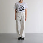 CHINO CLOTH PANTS TUCK STRAIGHT #WHITE [61606]